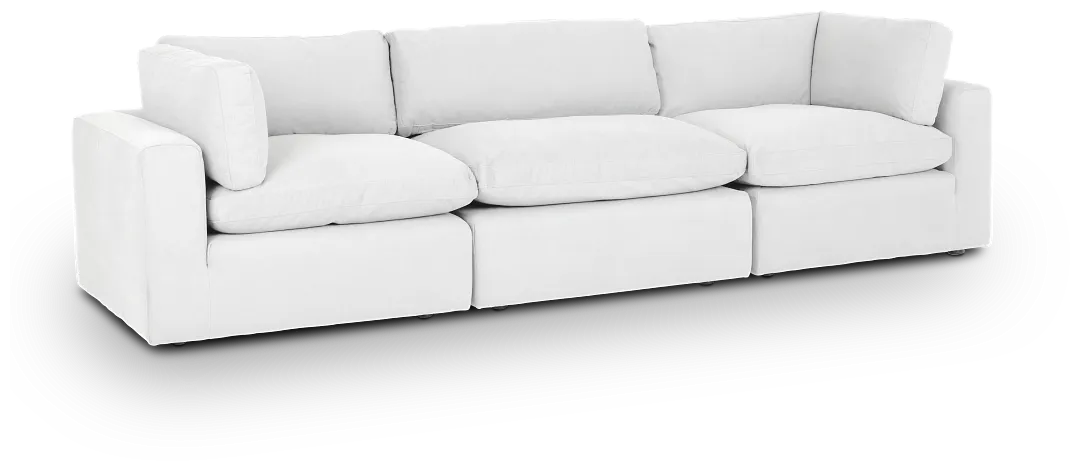 Grant White Fabric 3-piece Modular Sofa