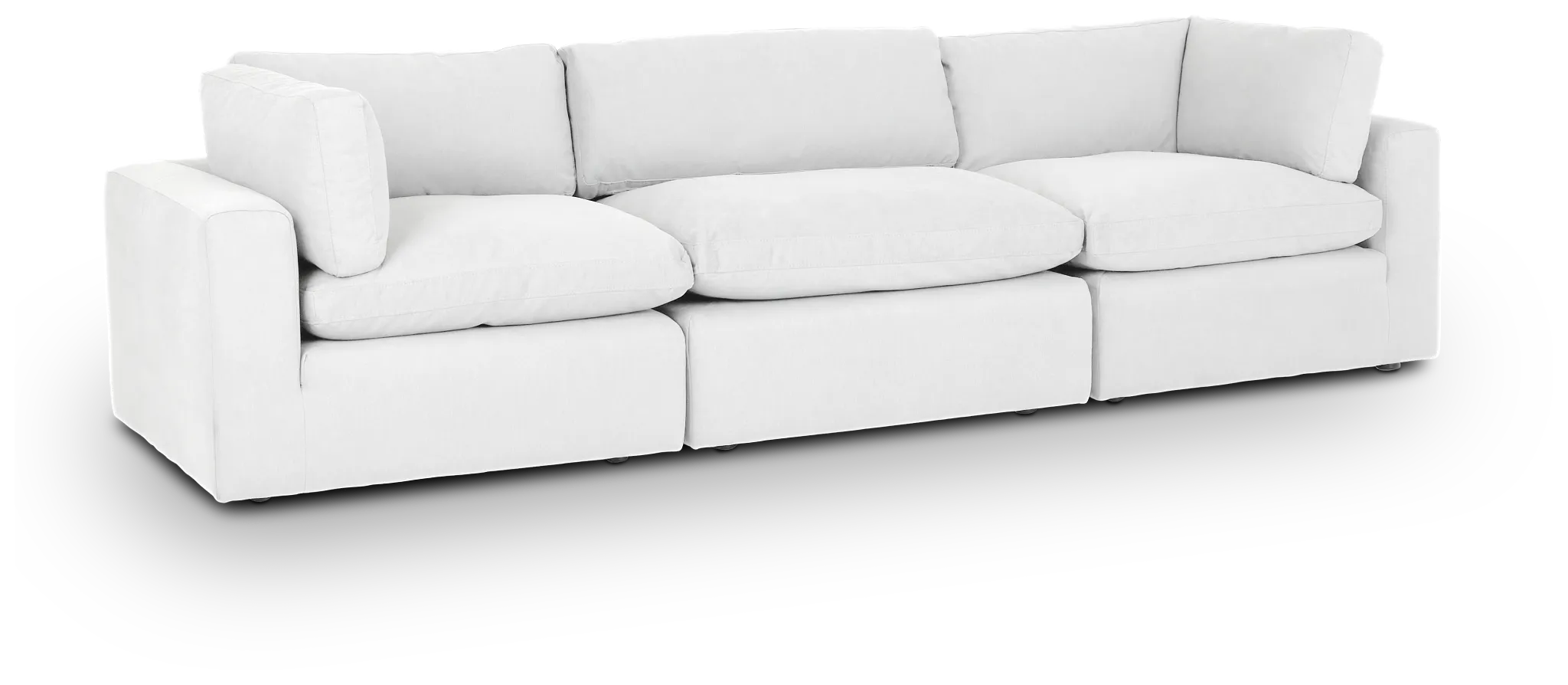 Grant White Fabric 3-piece Modular Sofa