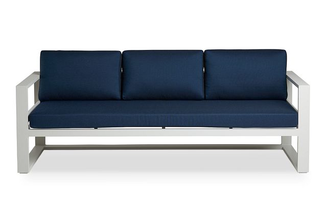 Lisbon Navy Aluminum Sofa