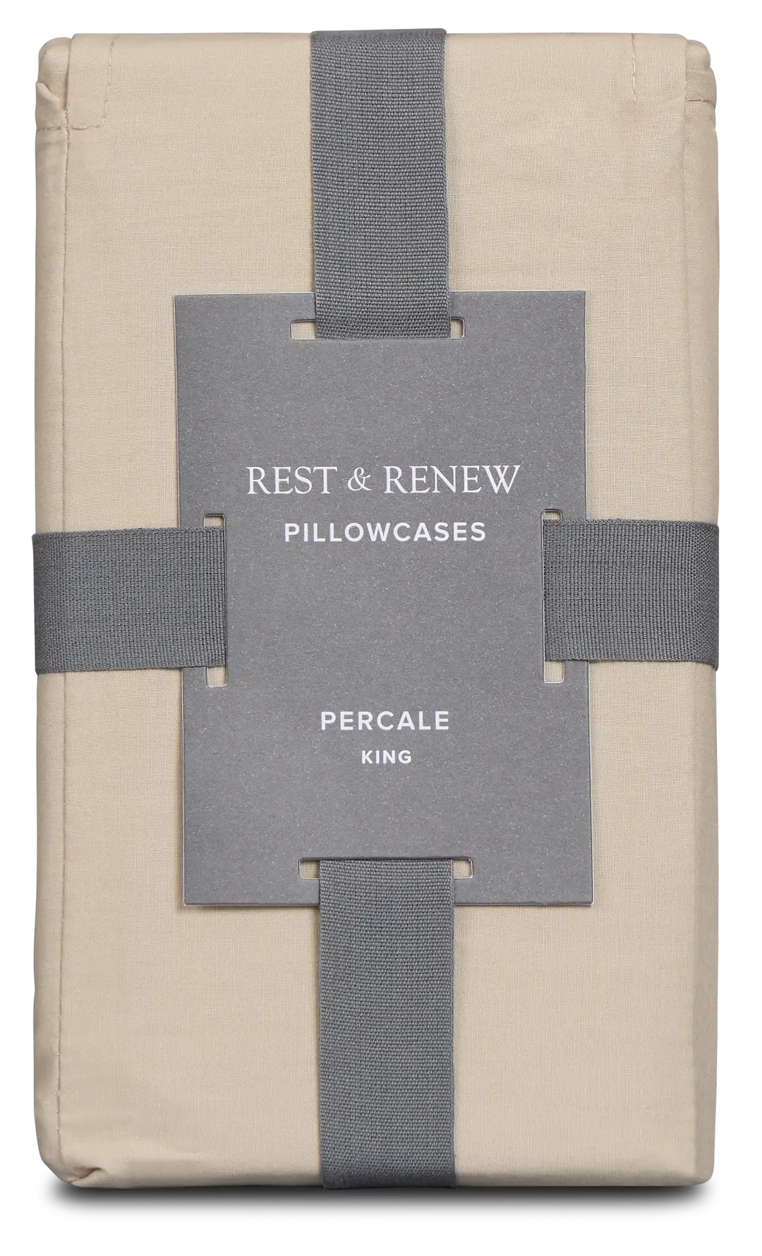 Rest & Renew Percale Cotton Beige 200 Thread Set Of 2 Pillowcases Rest & Renew Percale Cotton Beige 200 Thread Set Of 2 Pillowcases