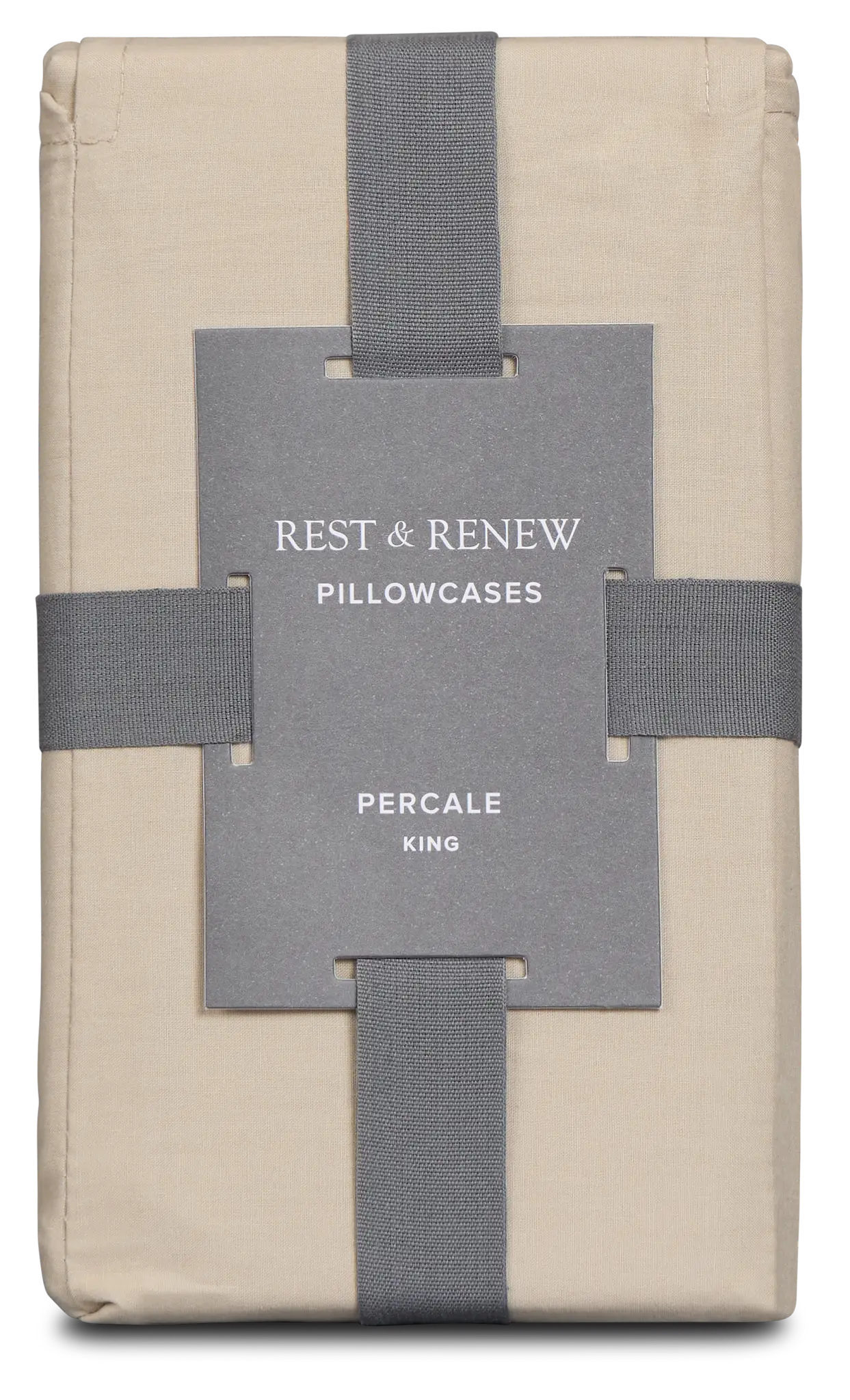 Rest & Renew Percale Cotton Beige 200 Thread Set Of 2 Pillowcases Rest & Renew Percale Cotton Beige 200 Thread Set Of 2 Pillowcases