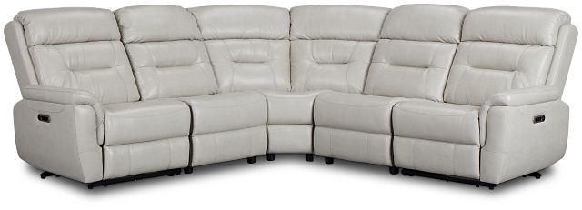 Toby2 Light Gray Micro Small Two-arm Power Reclining Sectional