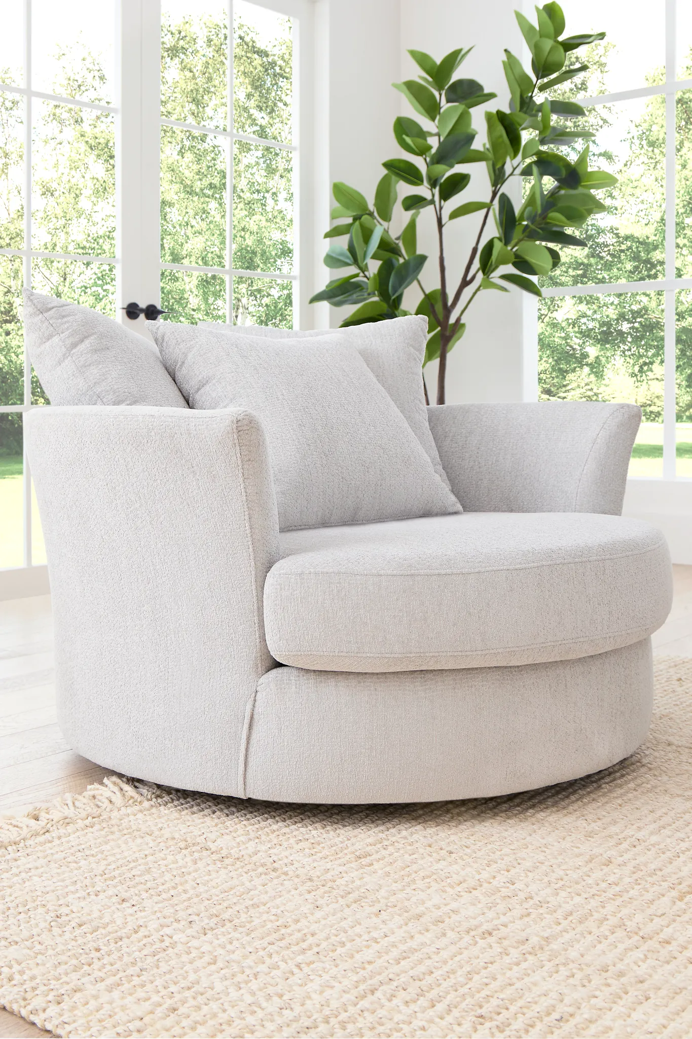 Everly Gray Fabric Swivel Chair