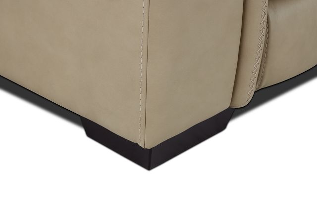 Ainsley Beige Leather Power Reclining Sofa