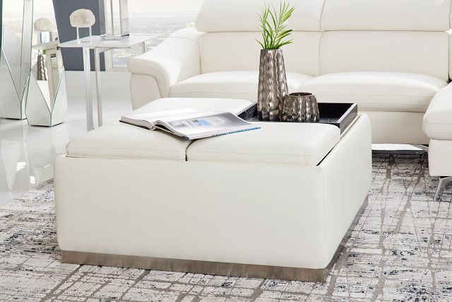 Camden White Micro Cocktail Ottoman With Metal Base With Tray (10)