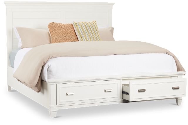 Cape Cod Ivory Panel Storage Bed