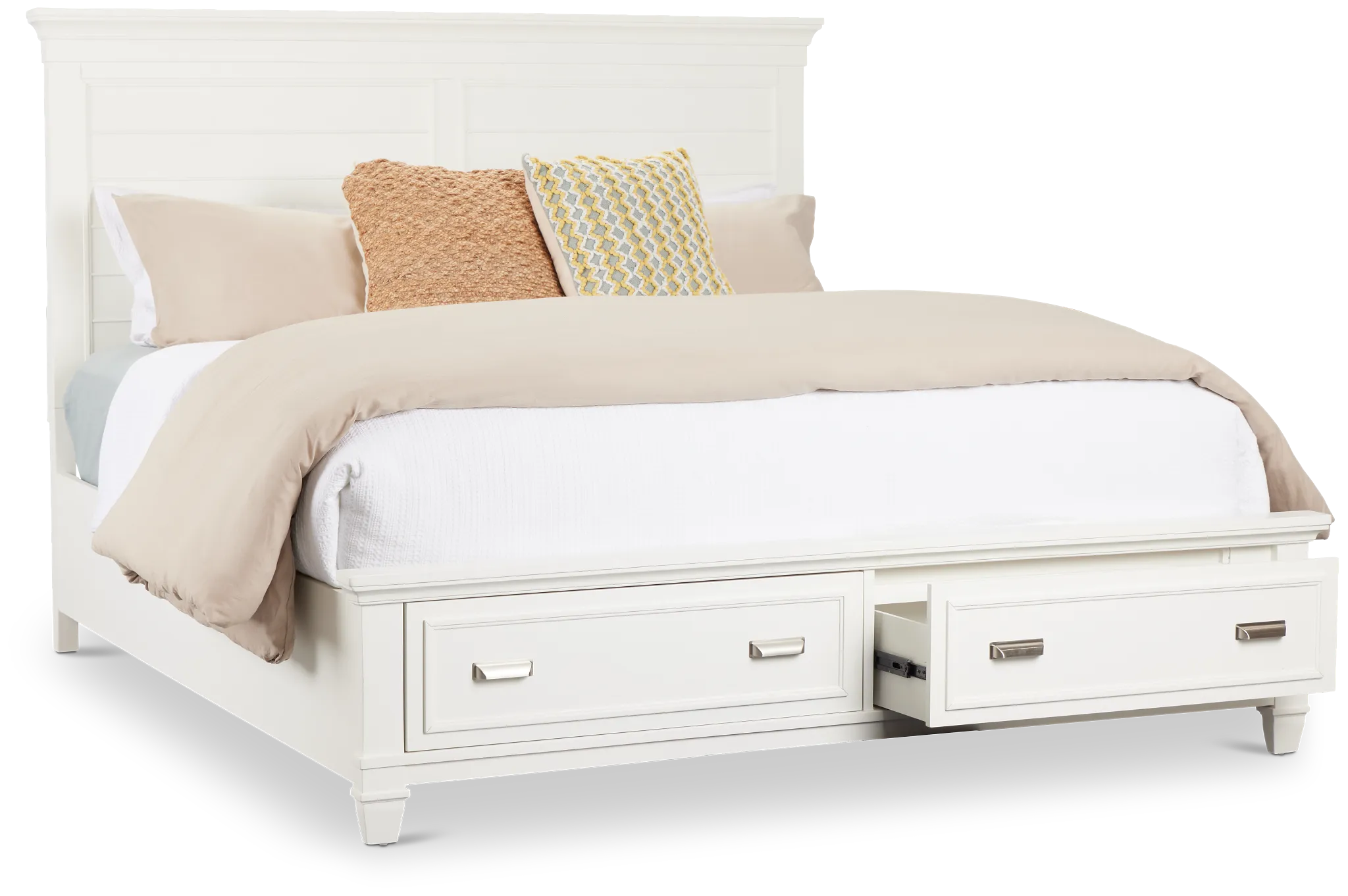 Cape Cod Ivory Panel Storage Bed