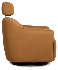 Aria Medium Brown Micro Power Swivel Recliner