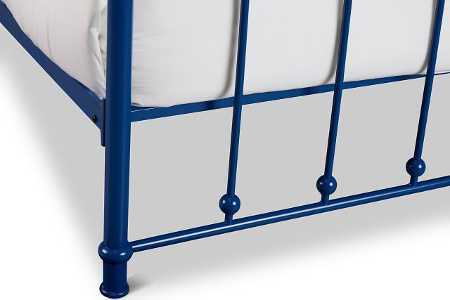 Rory Blue Metal Panel Bed