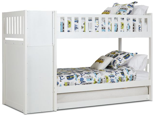 Bailey White Trundle Bunk Bed