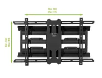 Kanto Pdx680 Mount 39"-80" Black Full Motion Tv Wall Mount