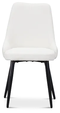 Andover White Curved Upholstered Side Chair