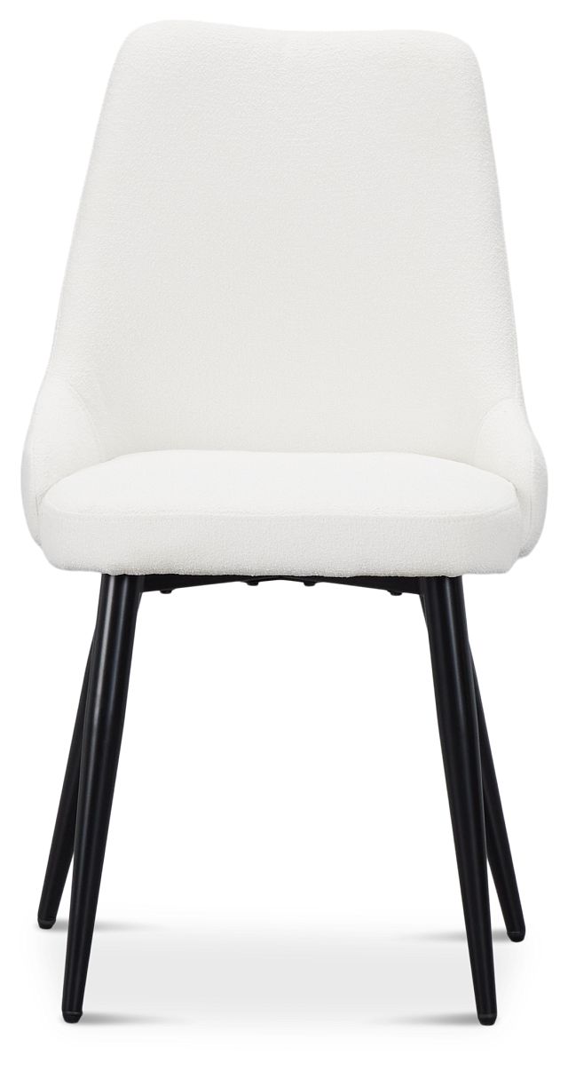 Andover White Curved Upholstered Side Chair