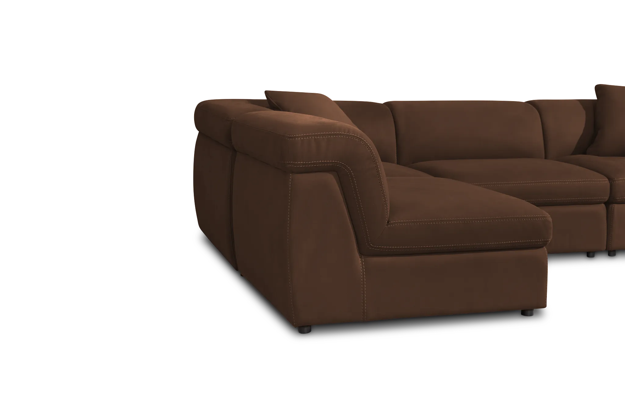Aria Dark Brown Micro 4-piece Modular Sectional