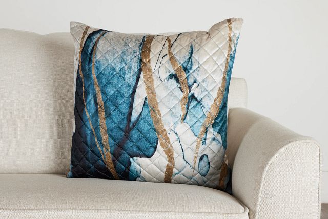 Langston Blue 22" Square Accent Pillow