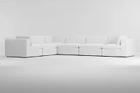 Destin Revenue White Fabric 6-piece Modular Sectional