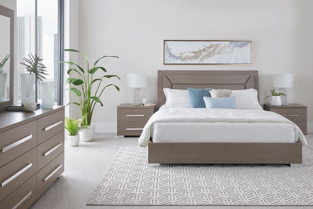 Lucca Gray Platform Bed