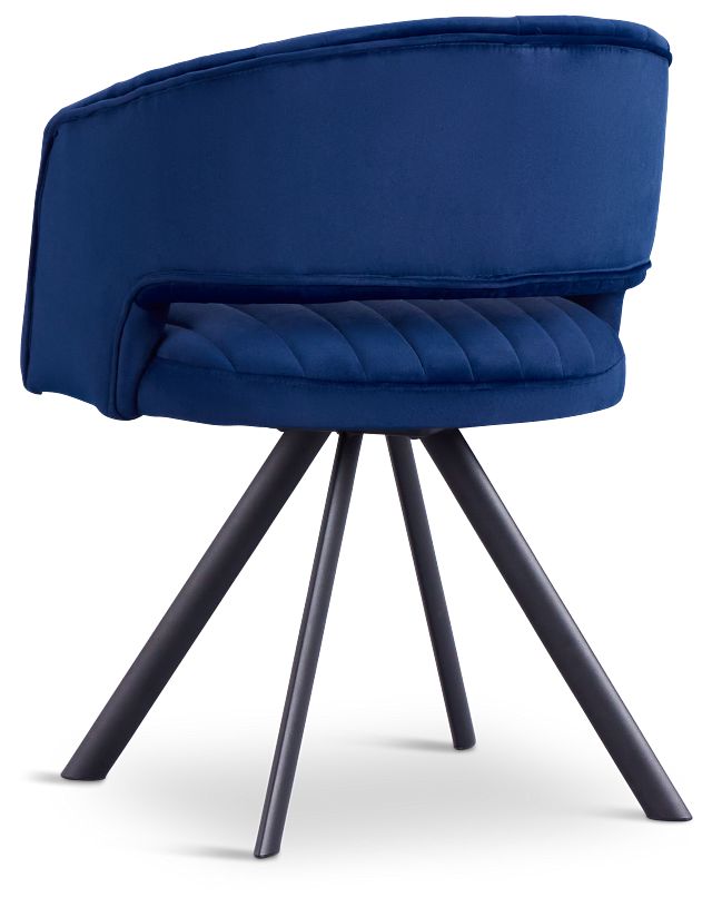 Mandy Blue Velvet Swivel Accent Chair