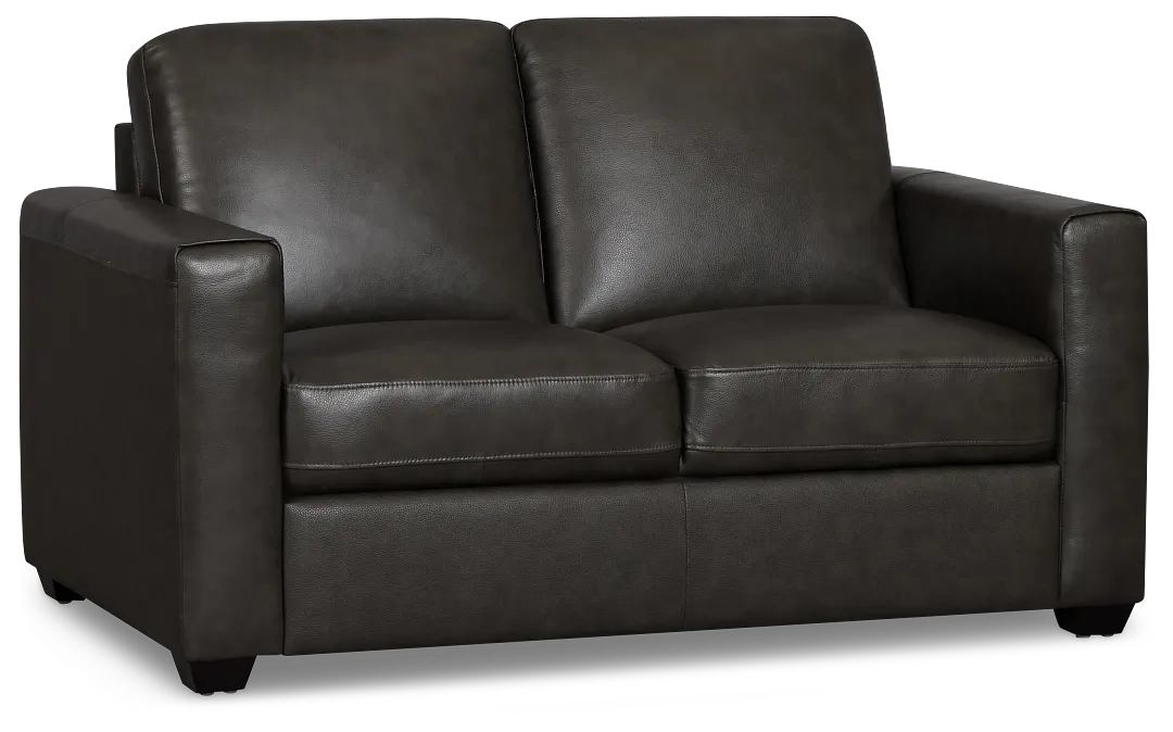 Lane Dark Gray Lthr/vinyl Loveseat