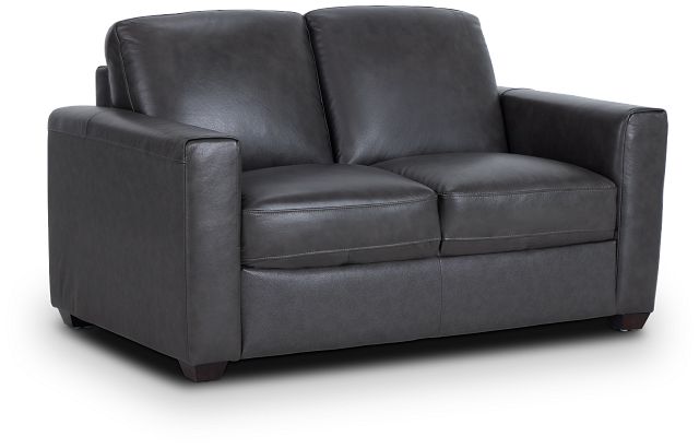 Lane Dark Gray Lthr/vinyl Loveseat