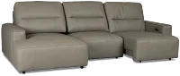 Rudy Gray Lthr/vinyl Left Power Extension Chaise Sectional