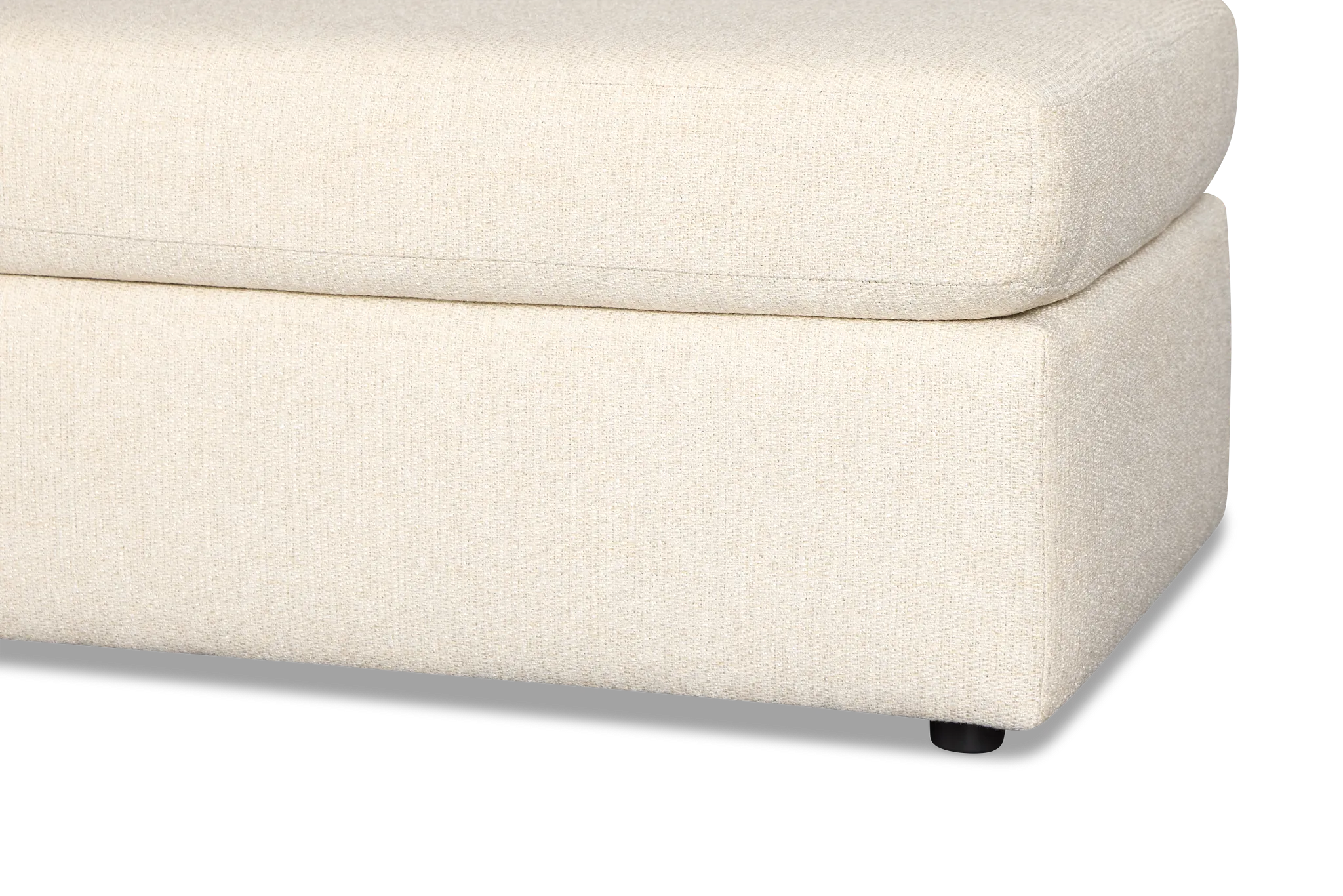 Maxwell Light Beige Fabric Ottoman