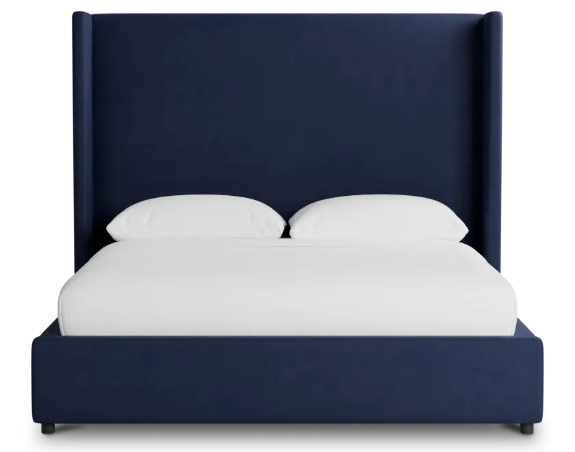Captiva Joya Dark Blue 60" Upholstered Shelter Bed Captiva Joya Dark Blue 60" Upholstered Shelter Bed
