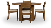 Rochester Mid Tone Round Table & 4 Upholstered Chairs