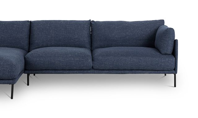 Oliver Dark Blue Fabric Left Chaise Sectional