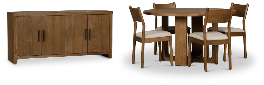 Rochester Mid Tone Round Dining Room