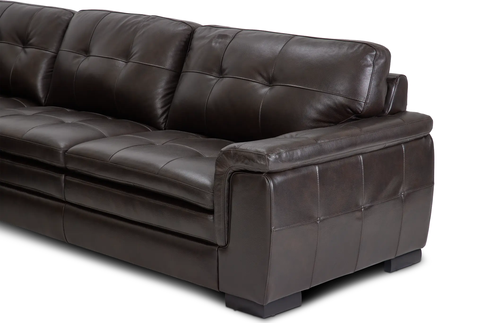Braden Dark Brown Leather Medium Left Chaise Sectional Braden Dark Brown Leather Medium Left Chaise Sectional