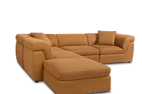 Aria Medium Brown Micro 5pc Bumper Sectional