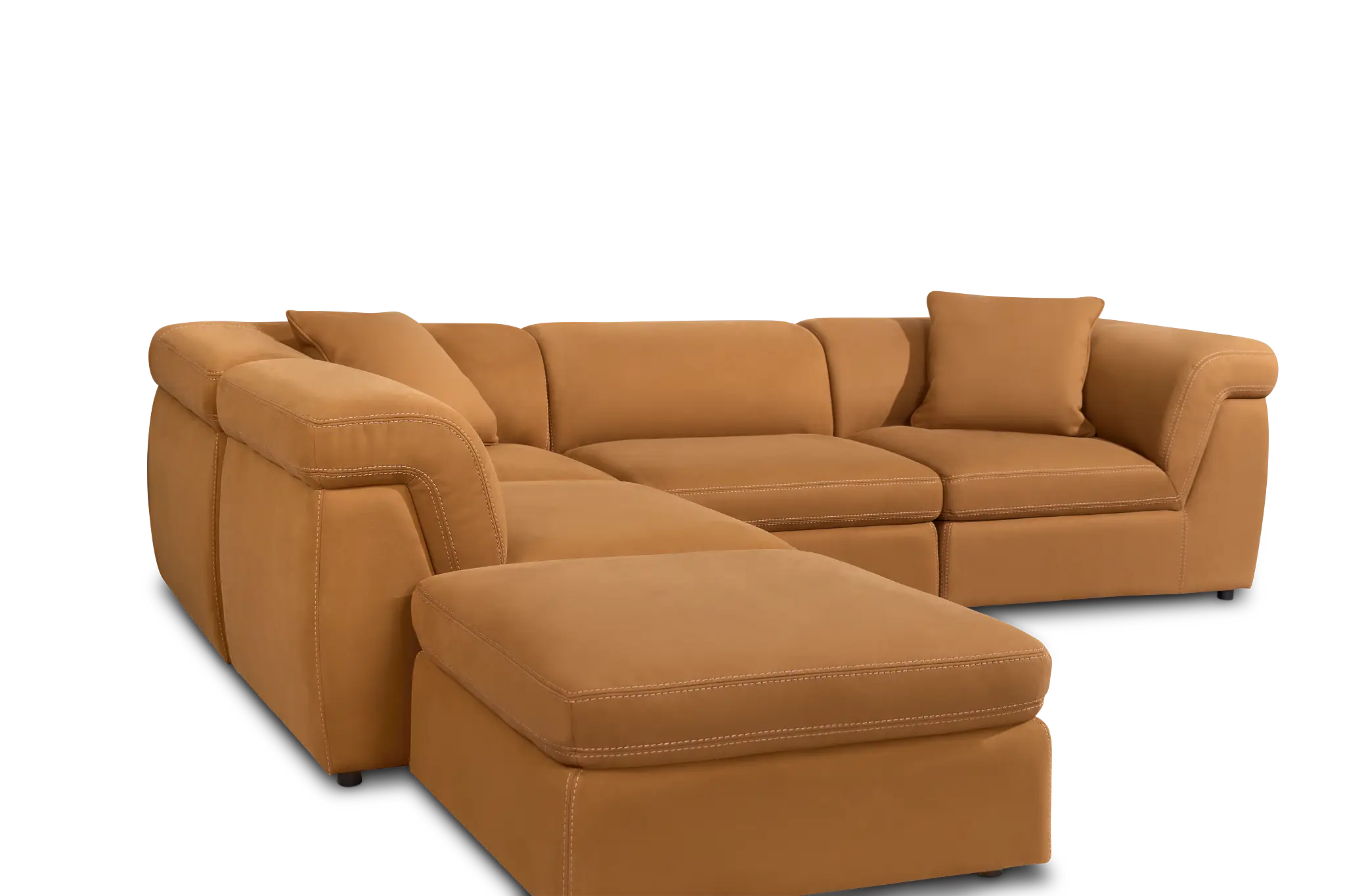 Aria Medium Brown Micro 5pc Bumper Sectional Aria Medium Brown Micro 5pc Bumper Sectional