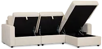 Addie Beige Fabric Right Chaise Storage Sectional