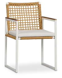 Sunrise White Teak Arm Chair
