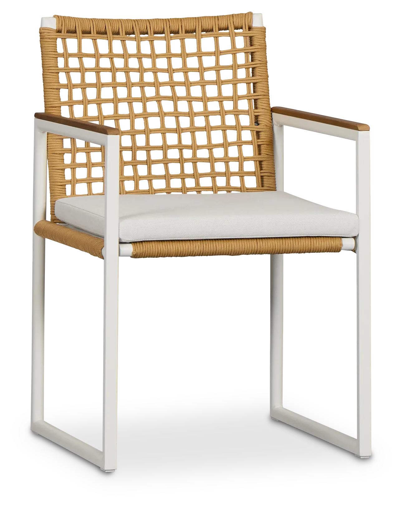 Sunrise White Teak Arm Chair