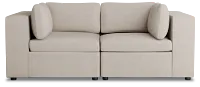 Destin Sutton Beige Fabric 2 Piece Modular Sofa