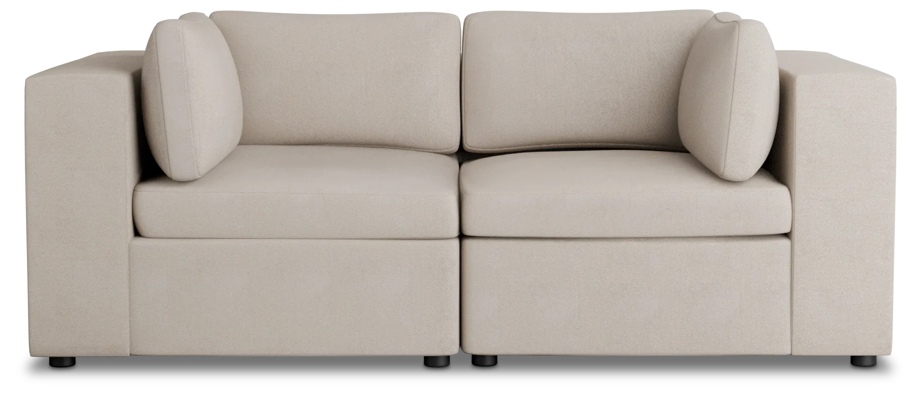 Destin Sutton Beige Fabric 2 Piece Modular Sofa
