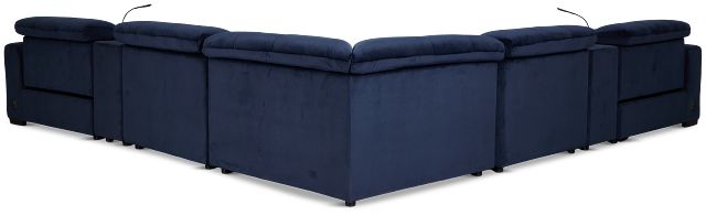 Gemma Navy Velvet Large Two-arm Power Reclining Sectional