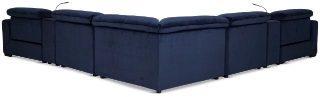 Gemma Navy Velvet Large Two-arm Power Reclining Sectional