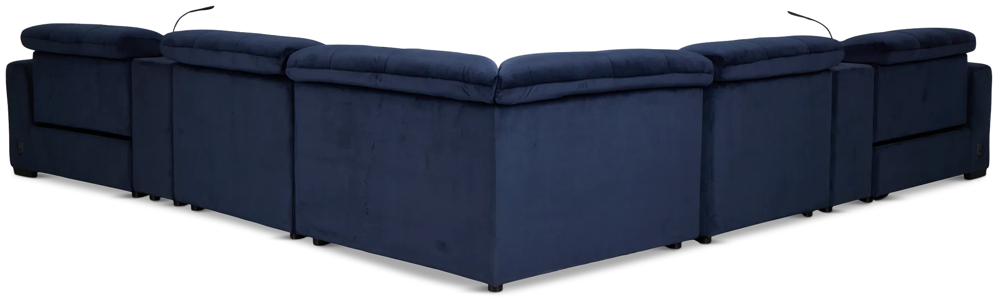 Gemma Navy Velvet Large Two-arm Power Reclining Sectional