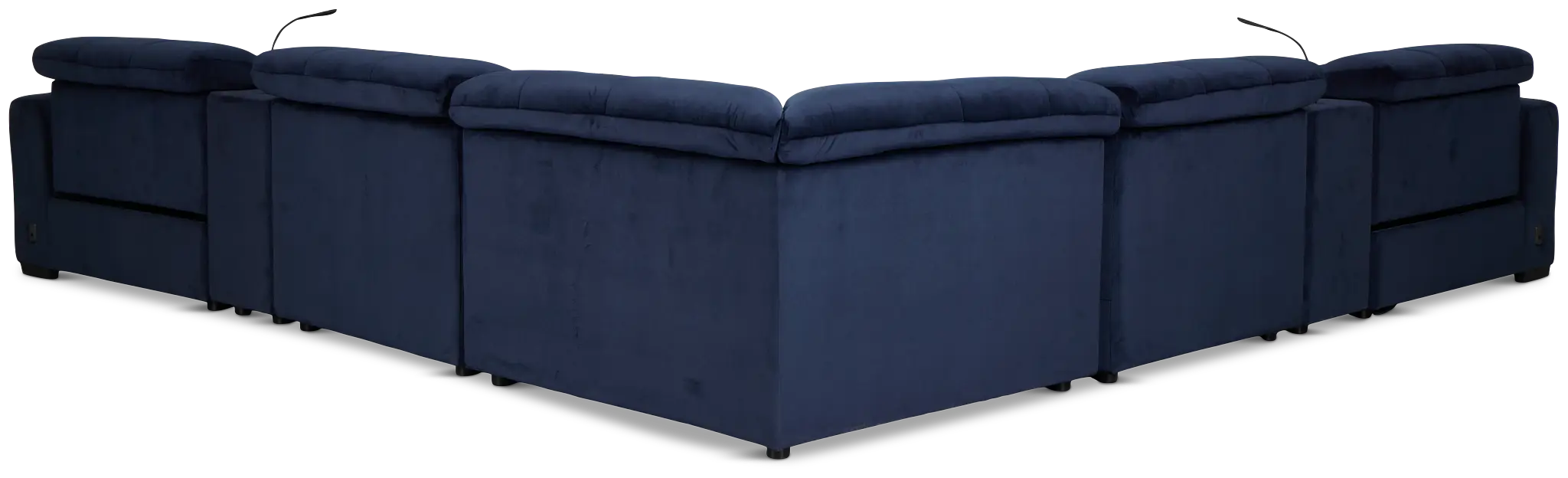 Gemma Navy Velvet Large Two-arm Power Reclining Sectional Gemma Navy Velvet Large Two-arm Power Reclining Sectional
