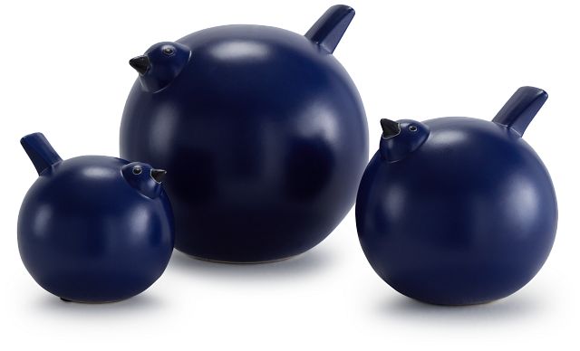Sloane Dark Blue Set Of 3 Vase