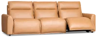 Edison Medium Brown Leather/Vinyl 3-piece Modular Power Sofa