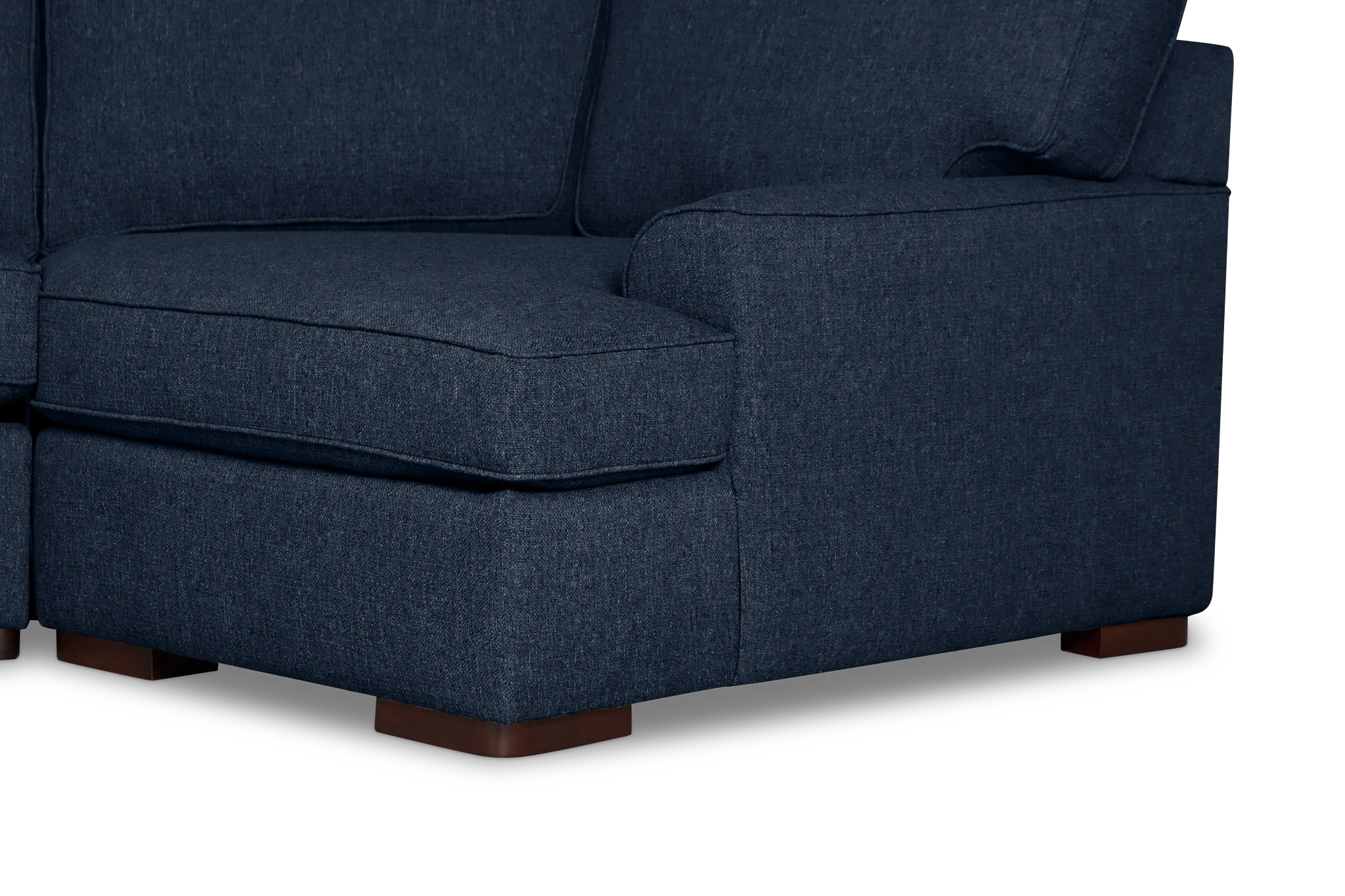 Sinclair Dark Blue Fabric Right Cuddler Cooling Memory Foam Sectional