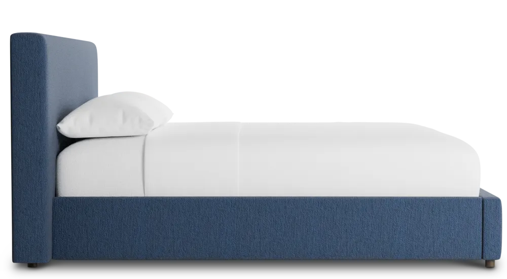 Grayton Revenue Dark Blue 44" Upholstered Platform Bed
