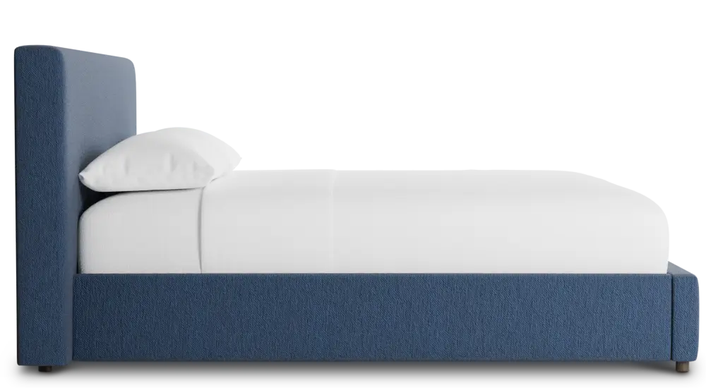 Grayton Revenue Dark Blue 44" Upholstered Platform Bed Grayton Revenue Dark Blue 44" Upholstered Platform Bed