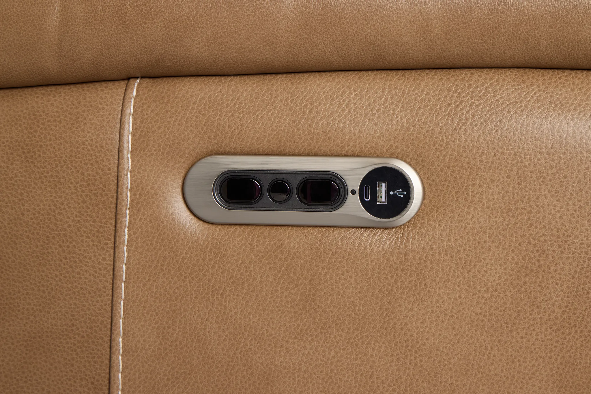 Jasper Light Brown Leather Power Recliner