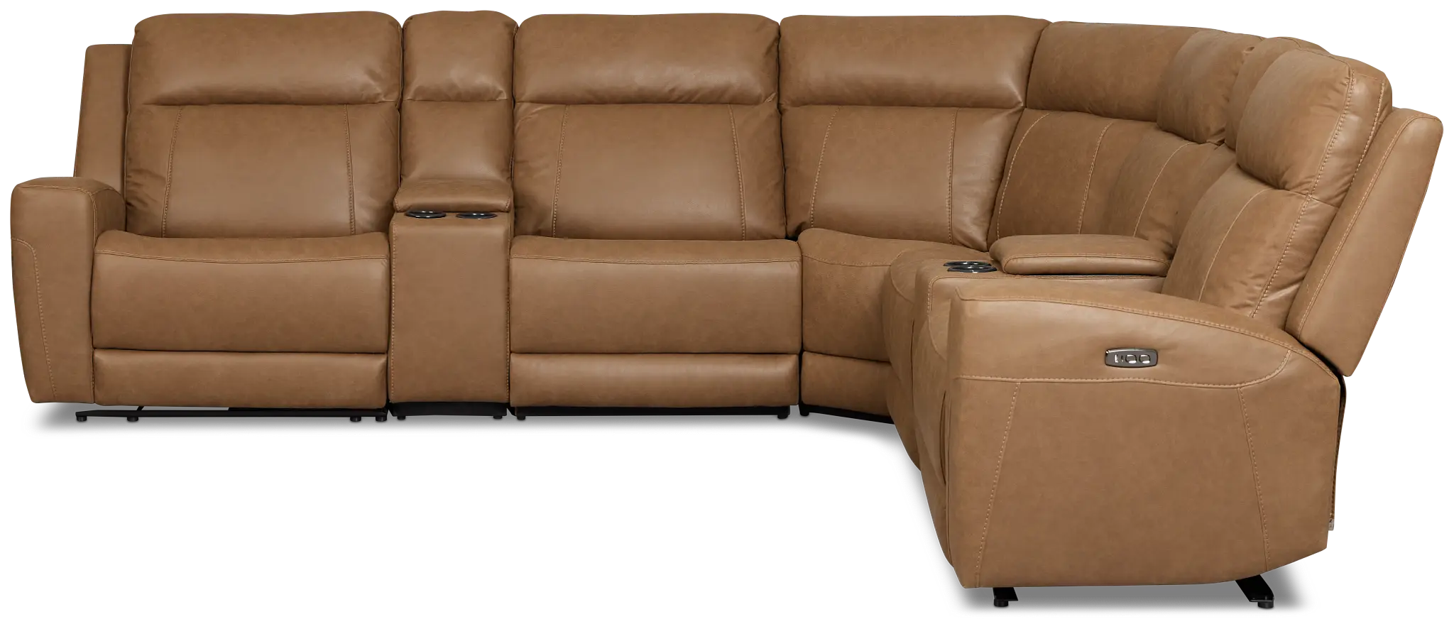 Colton Brown Micro Large Dual Power Reclining Two-arm Sectional Colton Brown Micro Large Dual Power Reclining Two-arm Sectional
