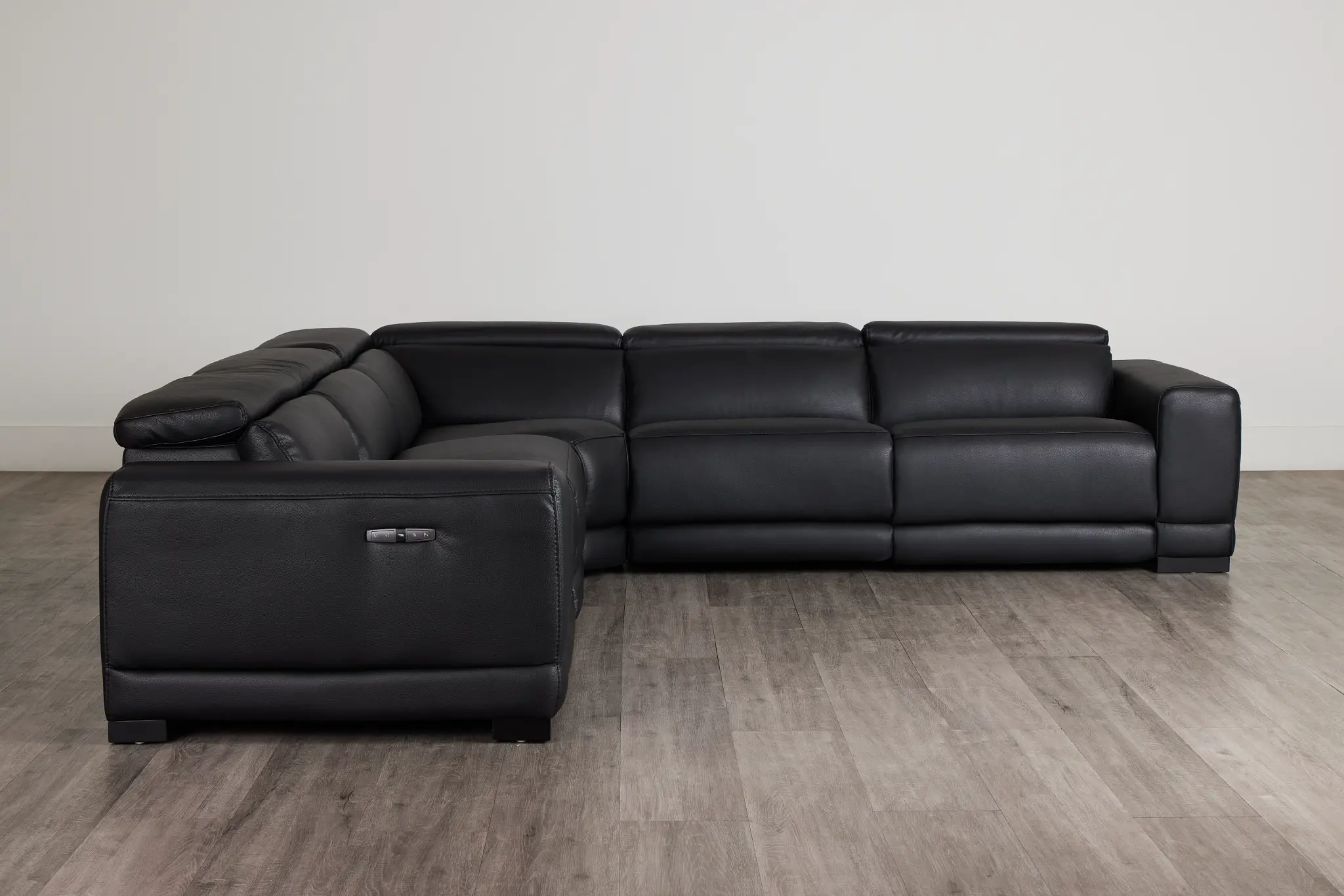 Lombardy Black Micro Small Two-arm Power Reclining Sectional Lombardy Black Micro Small Two-arm Power Reclining Sectional